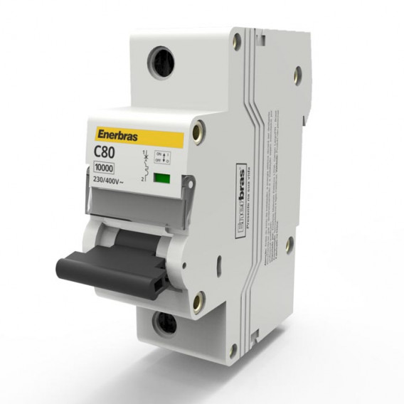 Disjuntor Monopolar Curva C 80A DIN - ENERBRAS